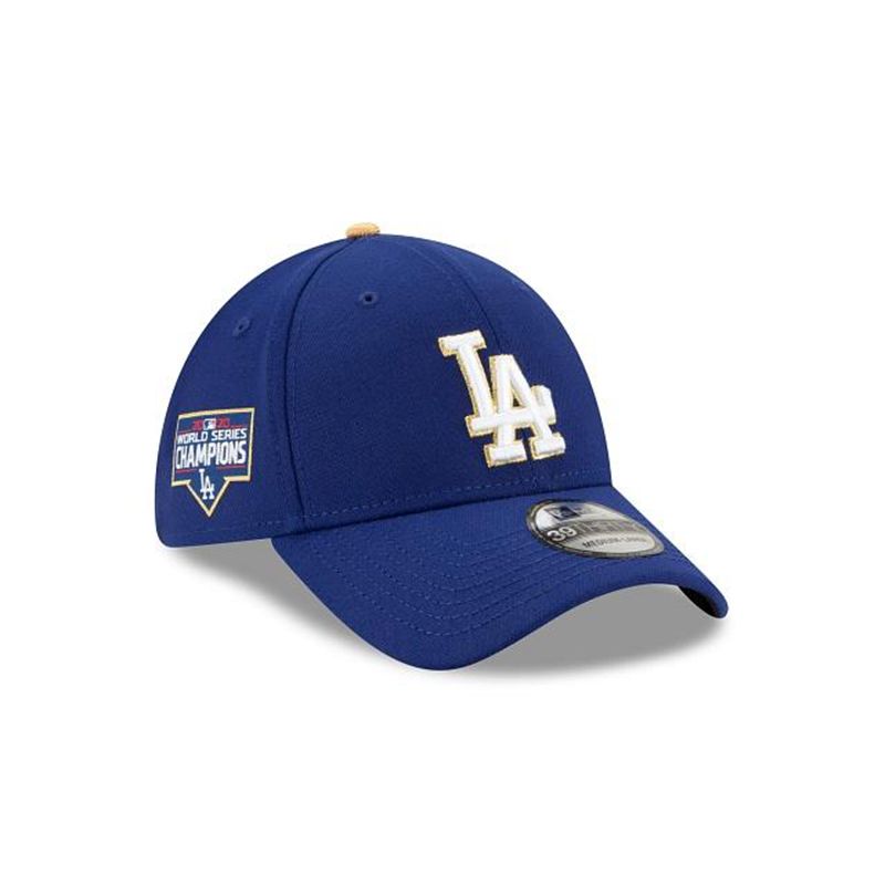 MLB Los Angeles Dodgers Gold Collection 39Thirty Stretch Fit (SYJ5421) - Blue New Era Caps